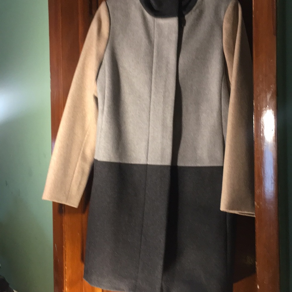 New grey and tan JCrew Coat